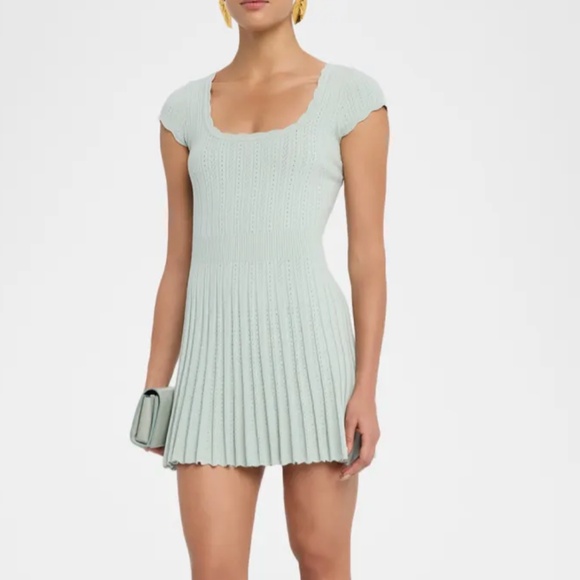 LoveShackFancy Evaluna Stretch Pointelle Mini Dress in Size Small (NWT) - Picture 1 of 5